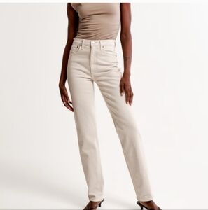 Abercrombie & Fitch Cream Straight Leg Jeans